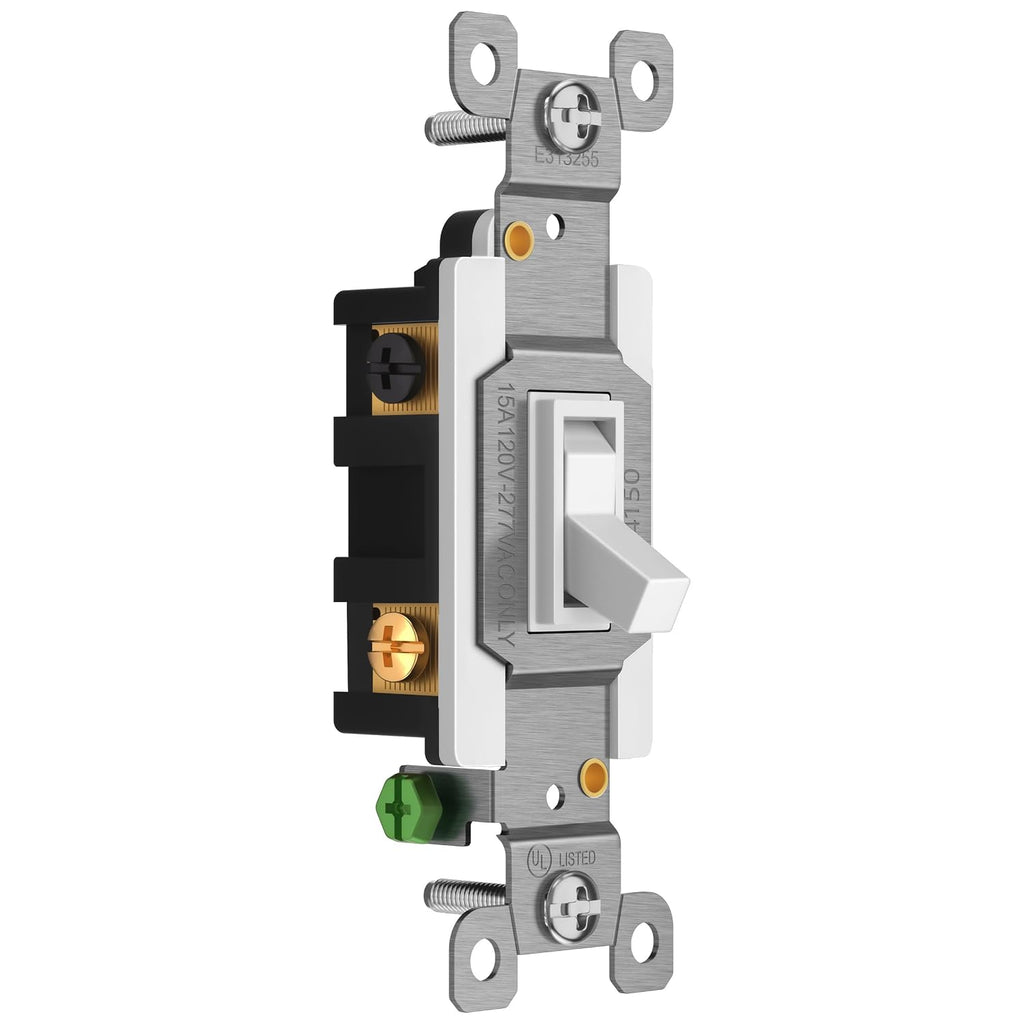 ENERLITES 4-Way Toggle Light Switch, 15 Amp Wall Switch, 1 Pack, White