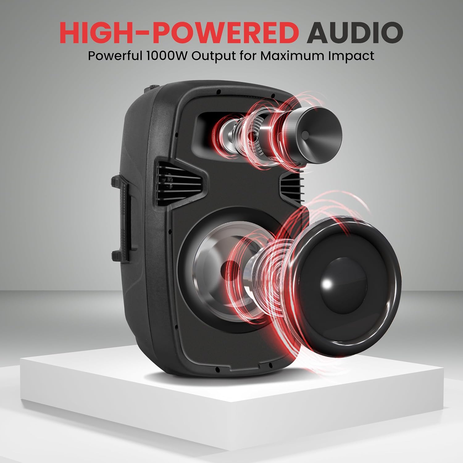Wireless Portable PA Speaker System - 1000W High Powered Bluetooth Compatible Active + Passive Pair Outdoor Sound