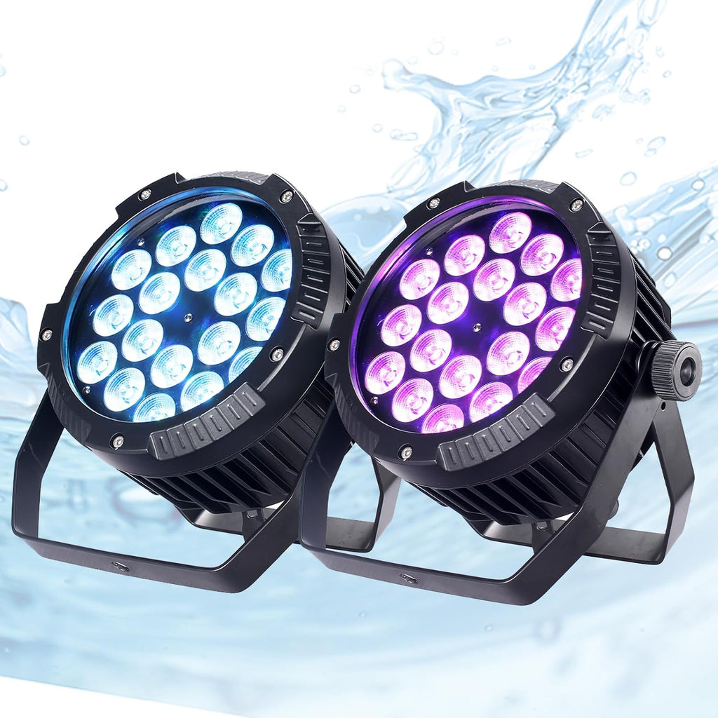 Outdoor Waterproof Par Lights, IP65 Stage Light, LED Uplights with DMX512 Sound Activated, DJ Lighting for Christmas