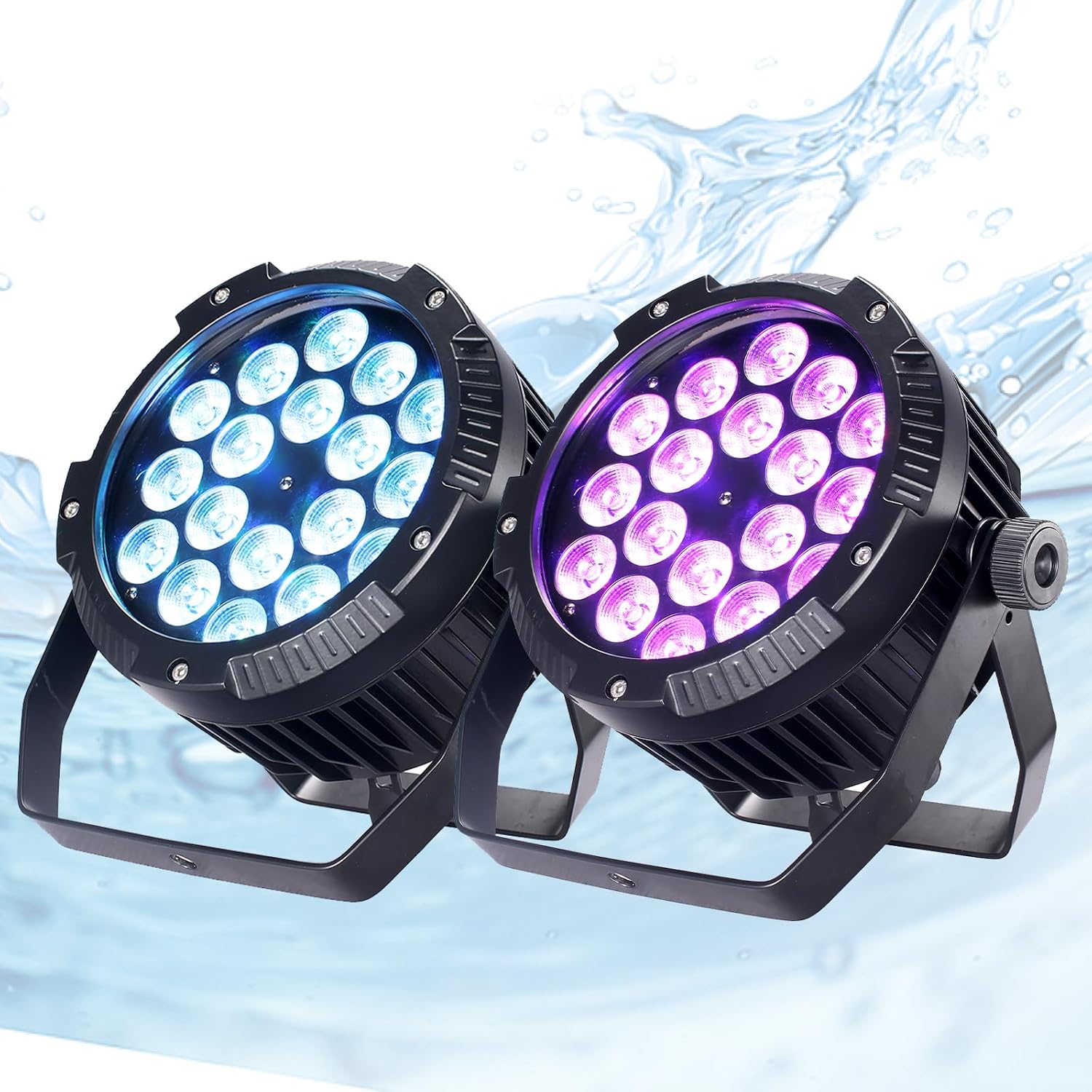 Outdoor Waterproof Par Lights, IP65 Stage Light, LED Uplights with DMX512 Sound Activated, DJ Lighting for Christmas