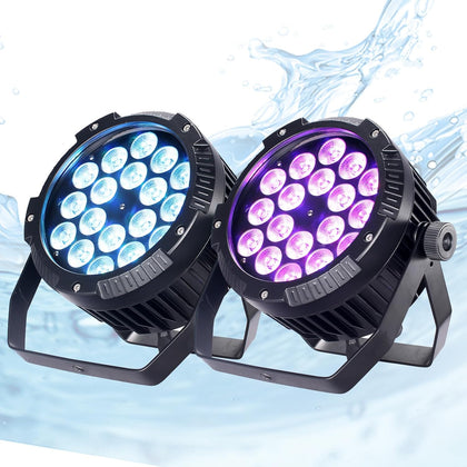 Outdoor Waterproof Par Lights, IP65 Stage Light, LED Uplights with DMX512 Sound Activated, DJ Lighting for Christmas