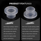 uxcell 24pcs Flanged Sleeve Bearings Plastic Bushings ID 6mm x OD 7.7mm x Length 6mm Nylon Bushings, White