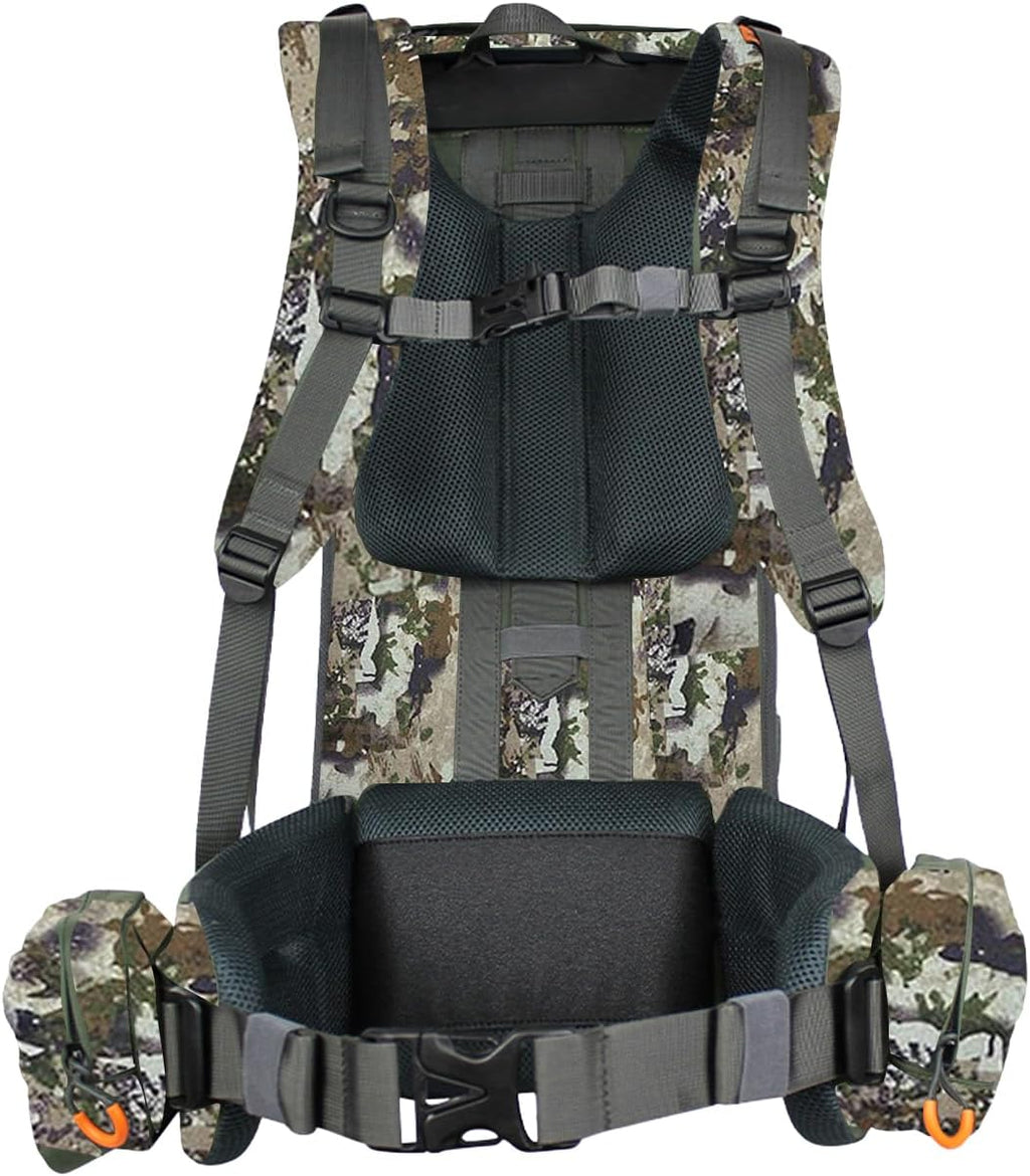 Hunting Backpacks for Men, Meat Hauler Frame Pack with Rifle Holder, 40L/80L Extendable + Capacity for Bow Rifle Gun