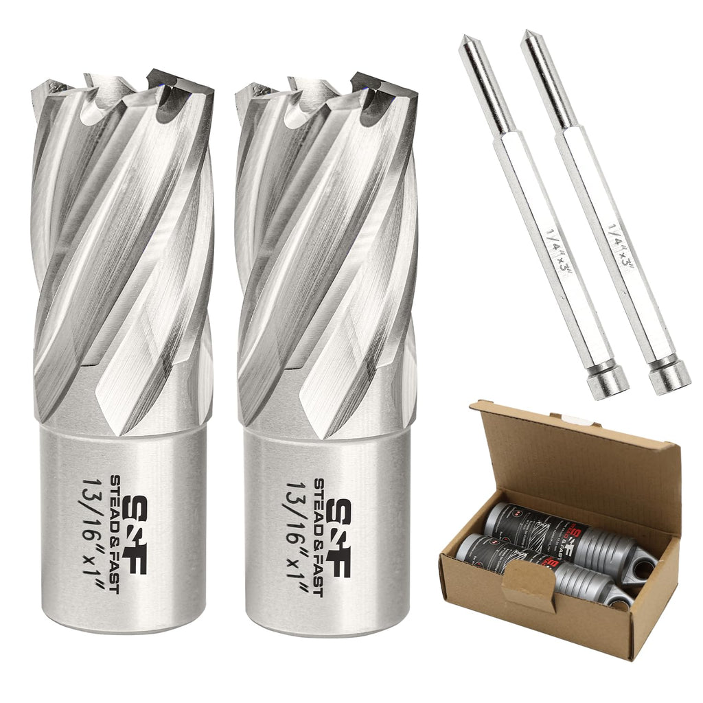 S&F STEAD & FAST Annular Cutter Set 2 Pcs, 13/16" x 1" DOC, Mag Drill Bits