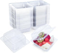 100 Count Heavy Duty Clear Clamshell Food Containers Hinged with Lids