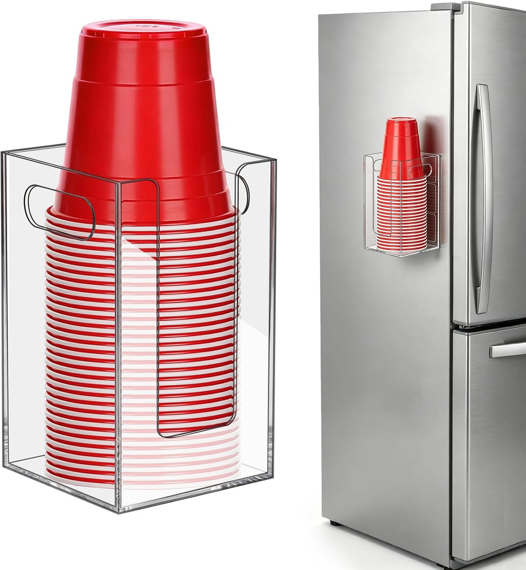 Cup Dispenser, Wall Mount Cup Holder Fits Cups Up to 18 oz