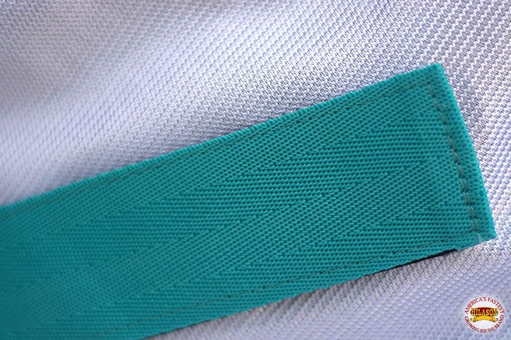 78 in Horse Fly Sheet White Turquoise UV Protect Mesh
