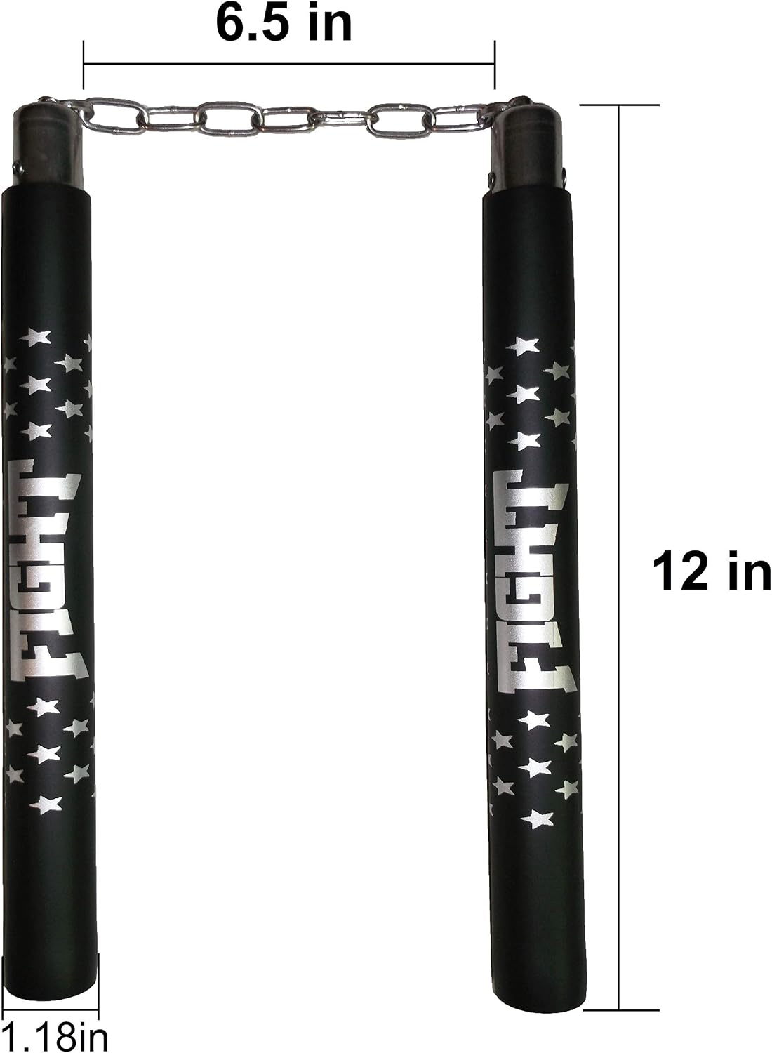 Nunchucks Rubber Martial Arts Training Nunchucks Nunchakus for Kids Beginner & Adults Practice with Steel Chain