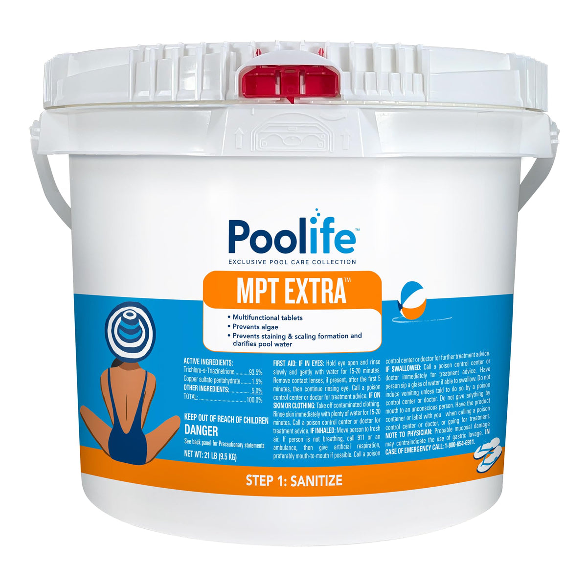 MPT Extra 3 Inch Chlorinating Tablets 21 lb - Multi-Action Pool Chlorine Tablets - Long-Lasting Sanitizer Prevents