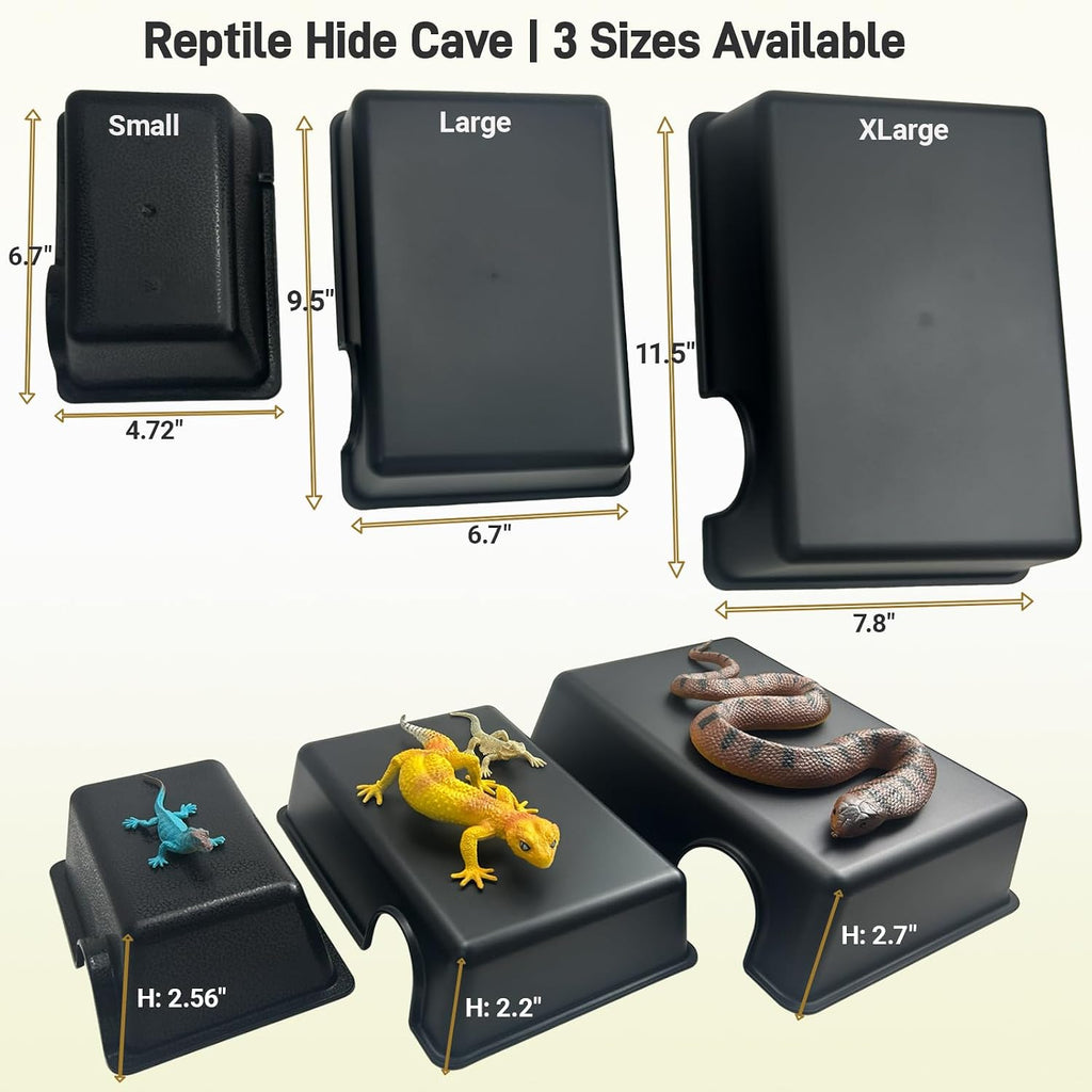 Reptile Hide Cave, Snake Hide for Ball Python & Gecko, Large Size 9.5"