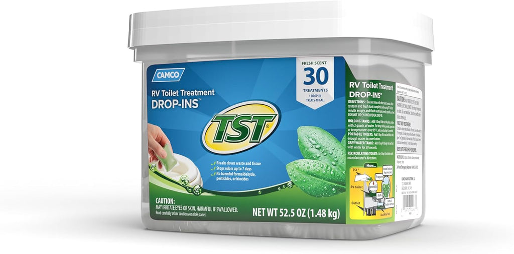 TST RV Toilet Treatment Drop-INs - Control Unwanted Odors and Break Down Waste and Tissue - Safe Septic Tank