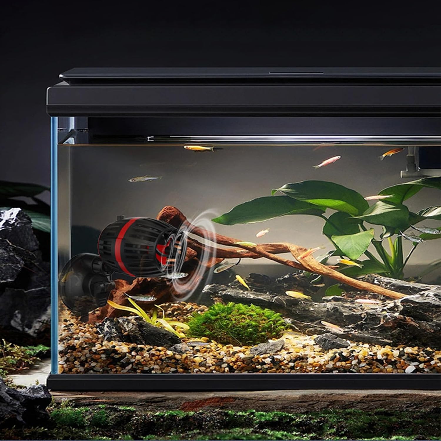 Aquarium Wave Maker Pump, 4 Gears Variable Frequency Powerhead for Saltwater & Freshwater Tanks, Quiet Circulation