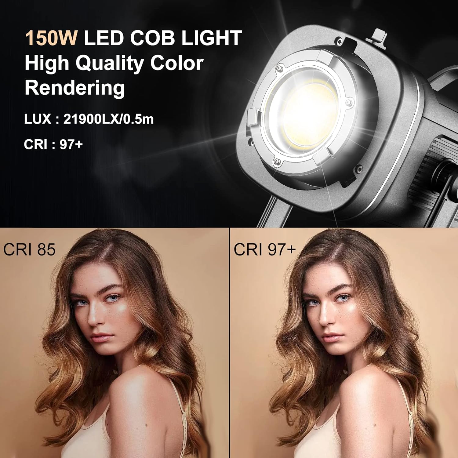 GVM 150W Video Light Kit, 2700K-7500K Continuous Lighting for Photography with Lantern Softbox&Stand, Bi-Color Studio