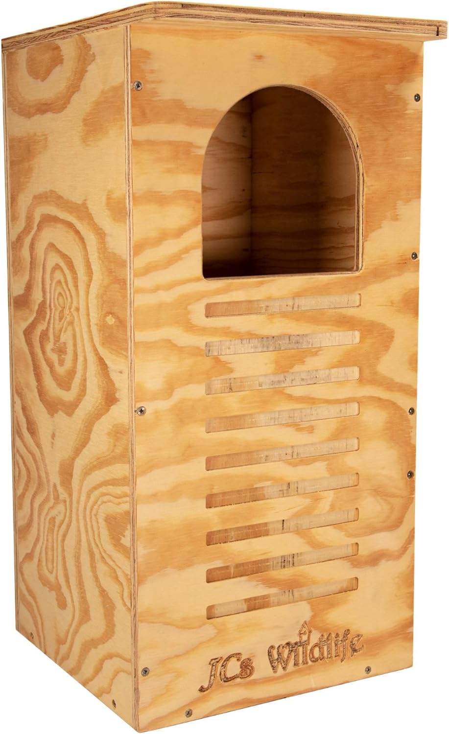 Barred Owl House Nesting Box, Recycled Poly Lumber Owl Box for Outside, Predator Guard, Pine Shavings Included, Made