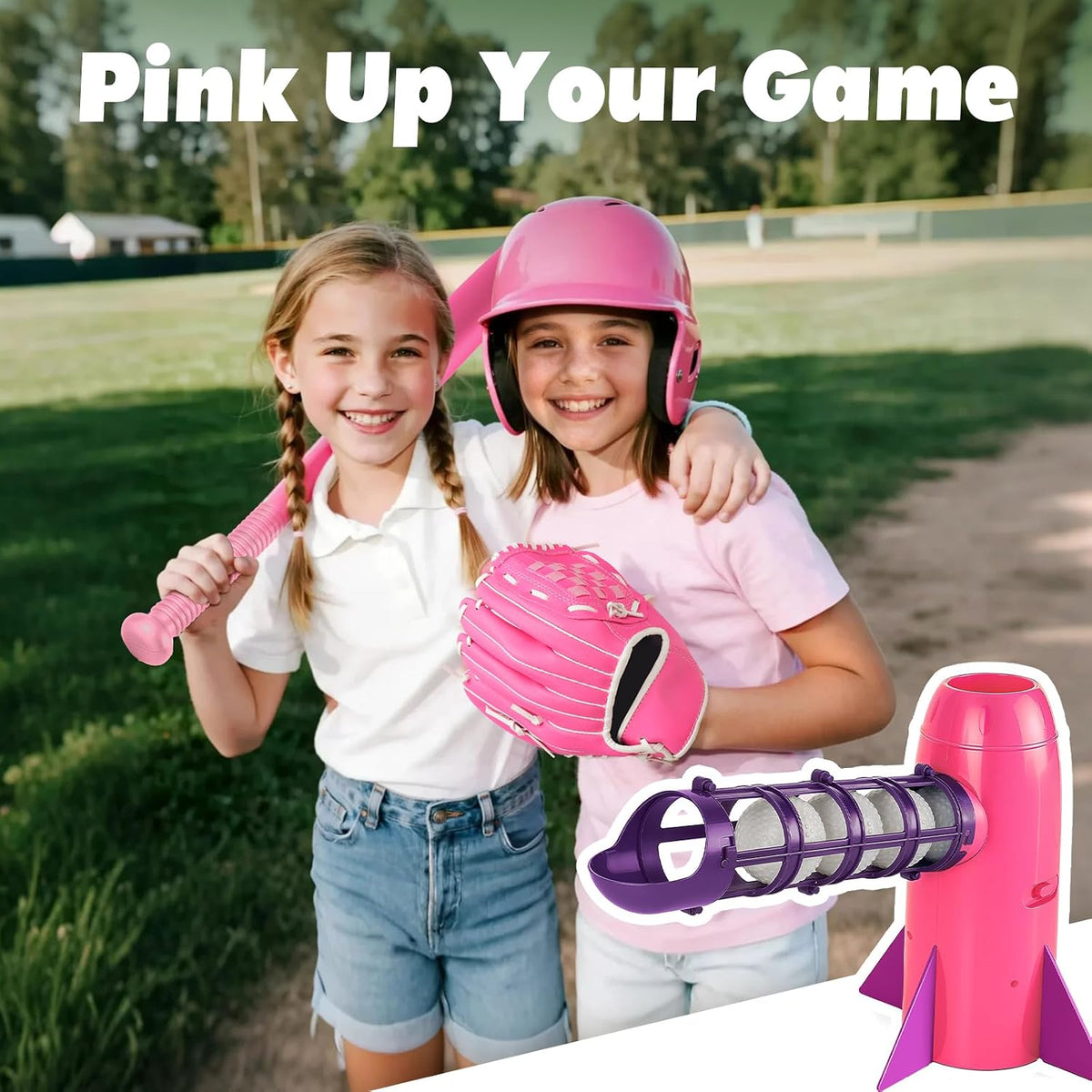 Kids Baseball Pitching Machine, Auto Pop-Up Trainer for Hitting Practice