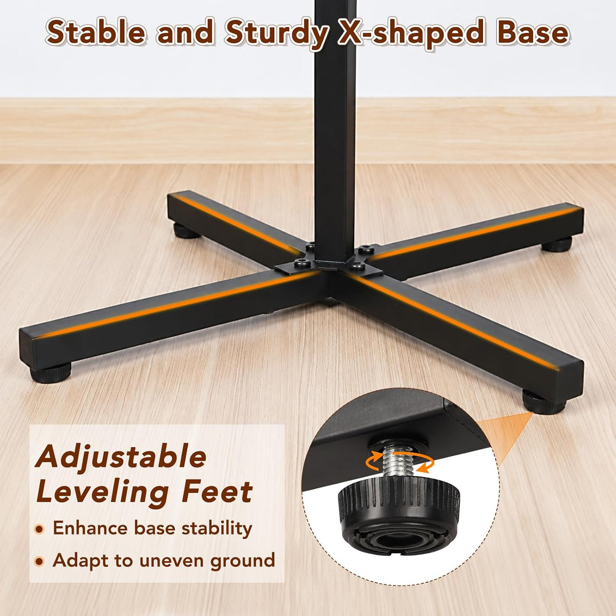 Adjustable Height Shopping Bag Rack, 48-60 Inch, Black