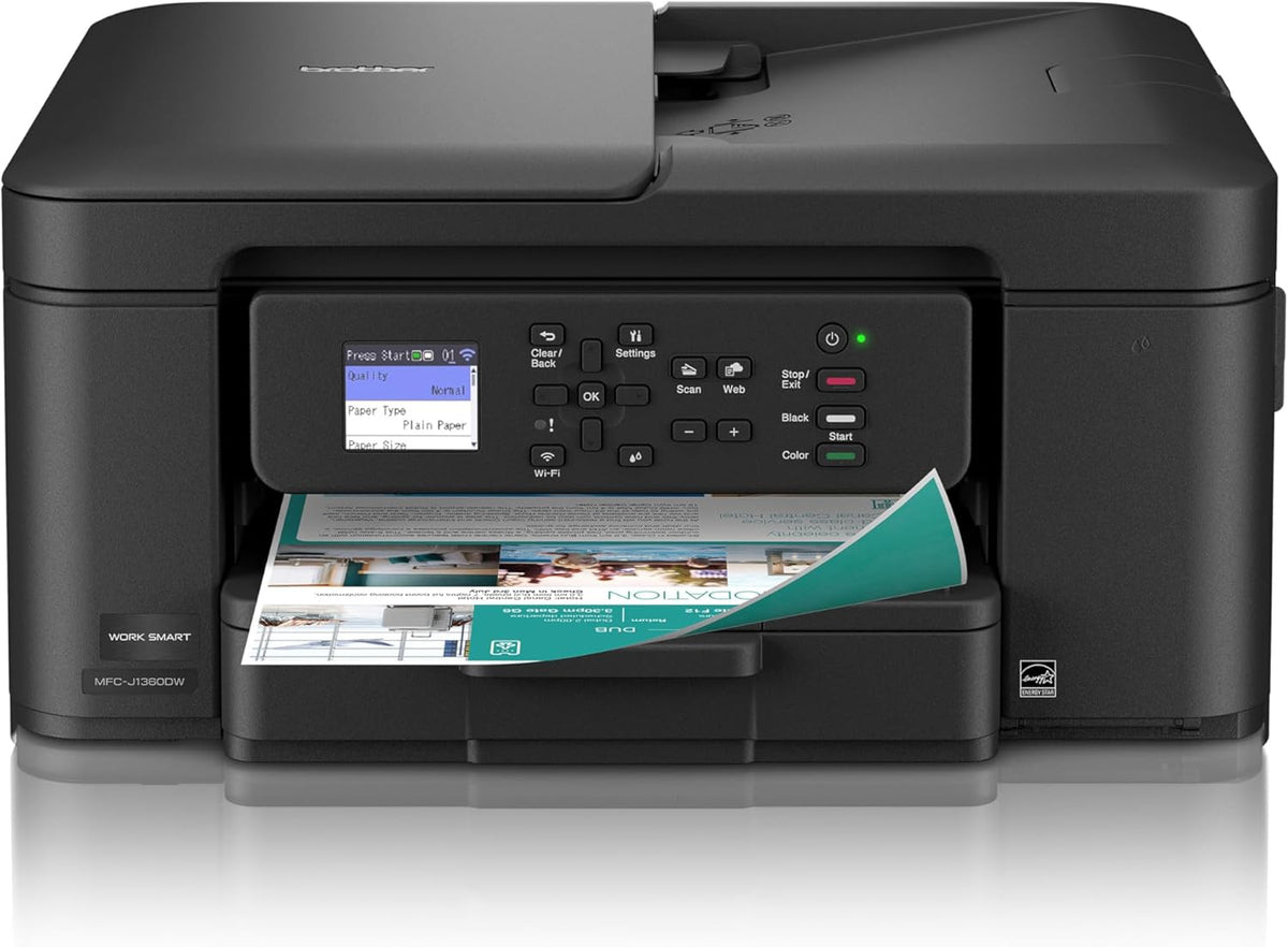 Work Smart 1360 Wireless Color Inkjet All-in-One Printer with Automatic Duplex Printing and 1.8” Color Display |