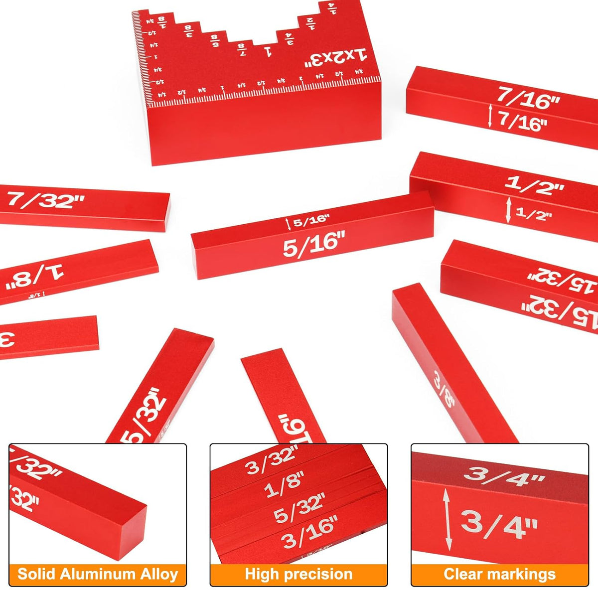 16Pcs Setup Blocks Height Gauge, Router & Table Saw Accessories