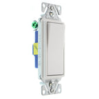 Hubbell RSD115ILWZ Lighted Decorator Rocker Switch, 1-Pole, 15-Amp, 120/277-Volt, White, (12-Pack)