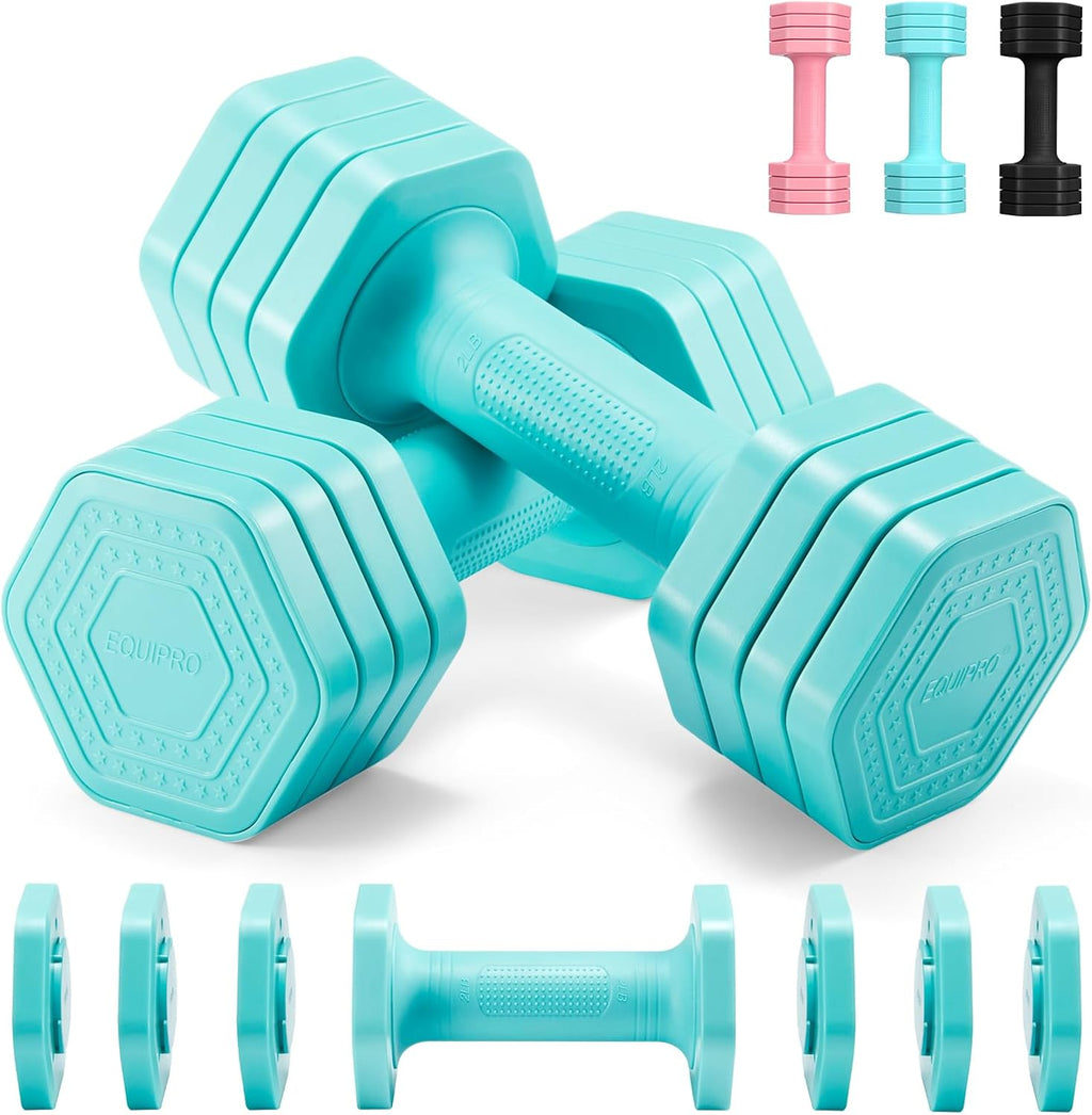 Adjustable Dumbbell Set, 4 in 1 Free Weights Dumbbells Set for Women, Weights for Women at Home, 2lb 3lb 4lb 5lb with