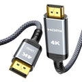 4K DisplayPort to HDMI Cable, Uni-Directional DP to HDMI Male | 3.31ft Total Length, 2.92ft Cable Length DP to HDMI