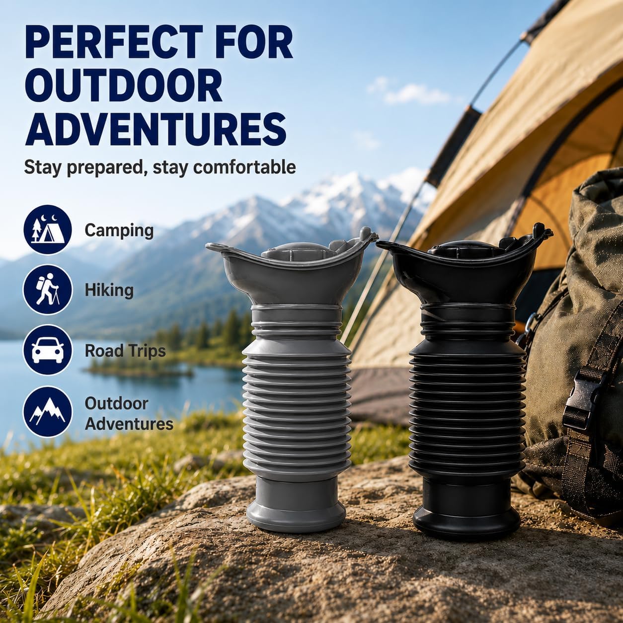 Pee Bottles for Men, Emergency Urinals, Adjustable Pee Bottle for Men and Women, Collapsible Urine Bottle and Pocket