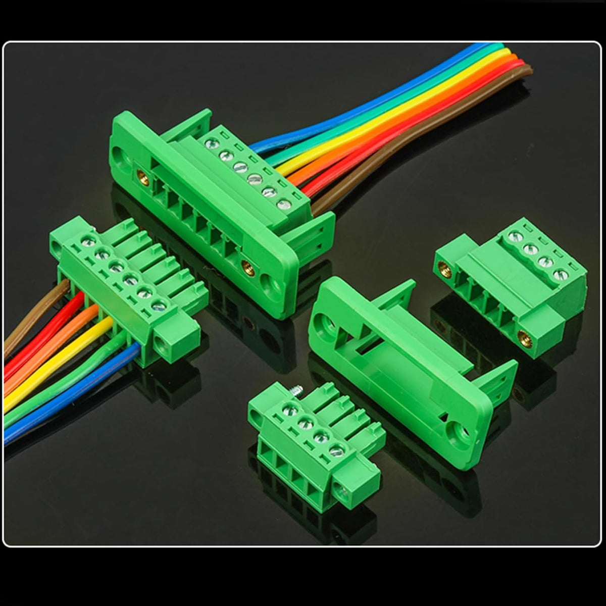5 Set 4-Pin 3.81mm Pitch Screw Terminal Block Connector,Through-Wall Terminal Connectors - Phoenix Type - 8A, 300V, 16-28AWG