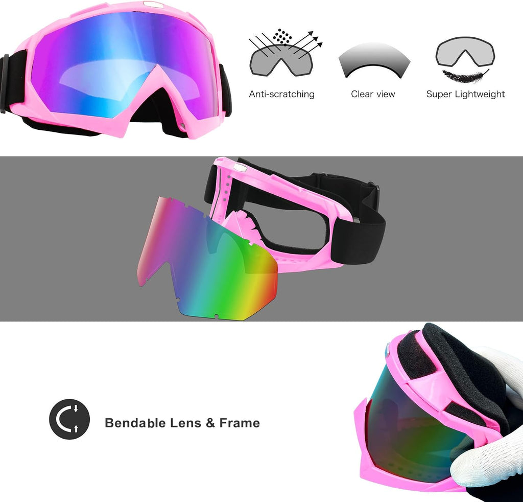 Ski Goggles, Snowboard Motorcycle Goggles with Ski Mask Balaclava Face Mask for Men Women Skiing,Motorcycle & Riding