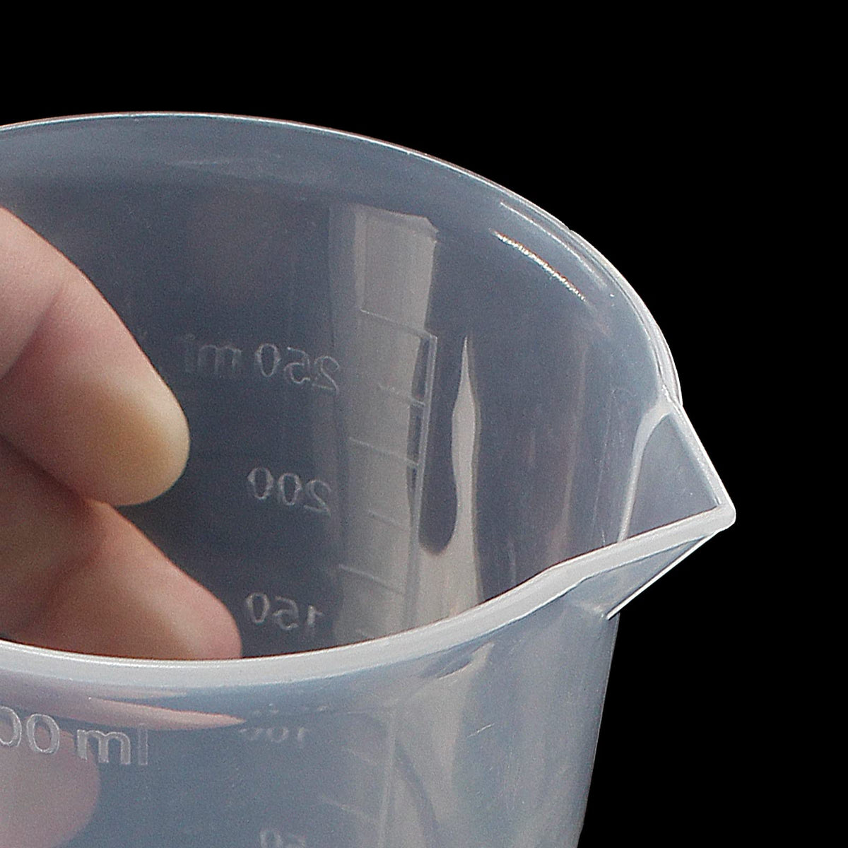 250ml-300ml Plastic Graduated Beaker, Transparent, 3 Pack
