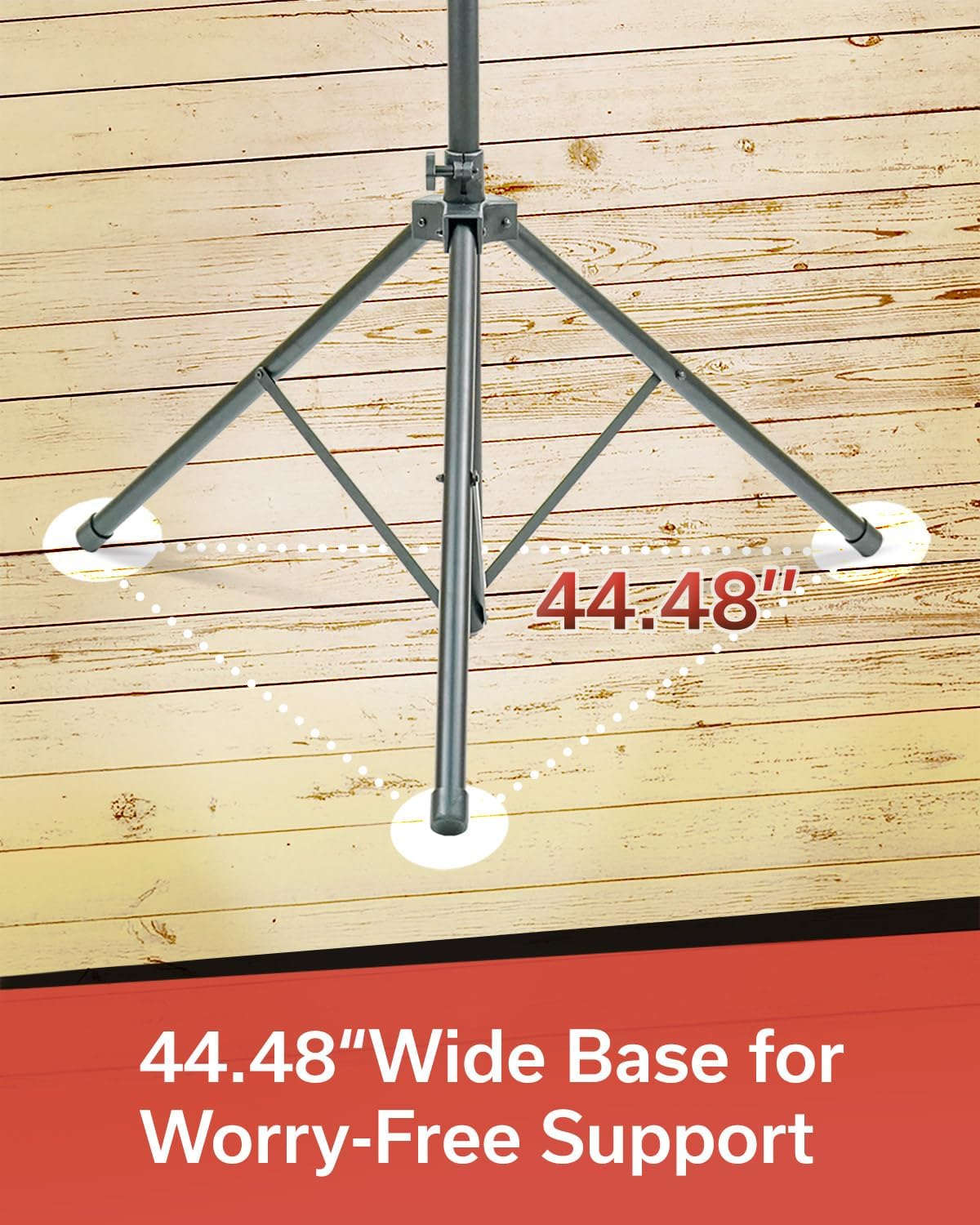 KB715S Adjustable Speaker Stand, 44"–80" Height, Heavy-Duty Tripod for Stage and Studio, Black