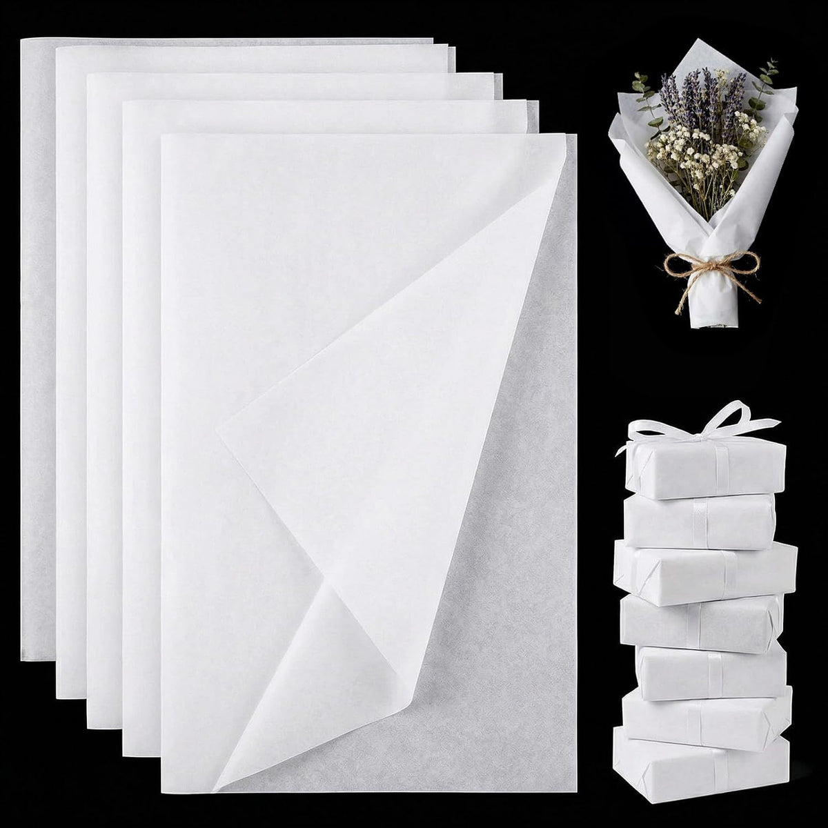 450 Sheets White Tissue Paper, 11.5 X 8 inches