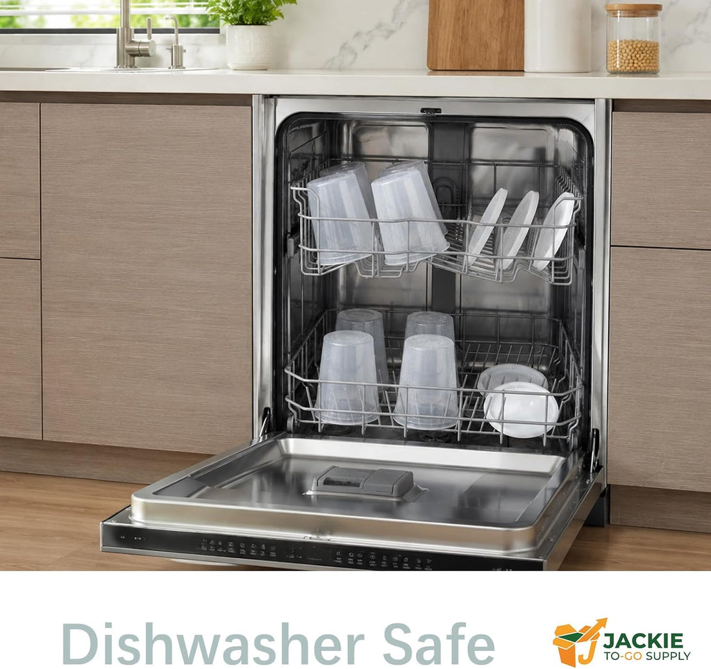Jackie Togo 48 Sets (96 Pcs) 32oz Deli Containers with Lids