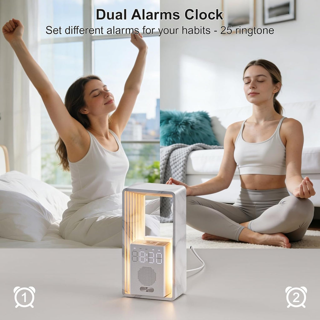 Sunrise Alarm Clock with 20 White Noise & Night Light for Bedroom | Gentle Sunrise Wake-Up, 20 Soothing Sounds