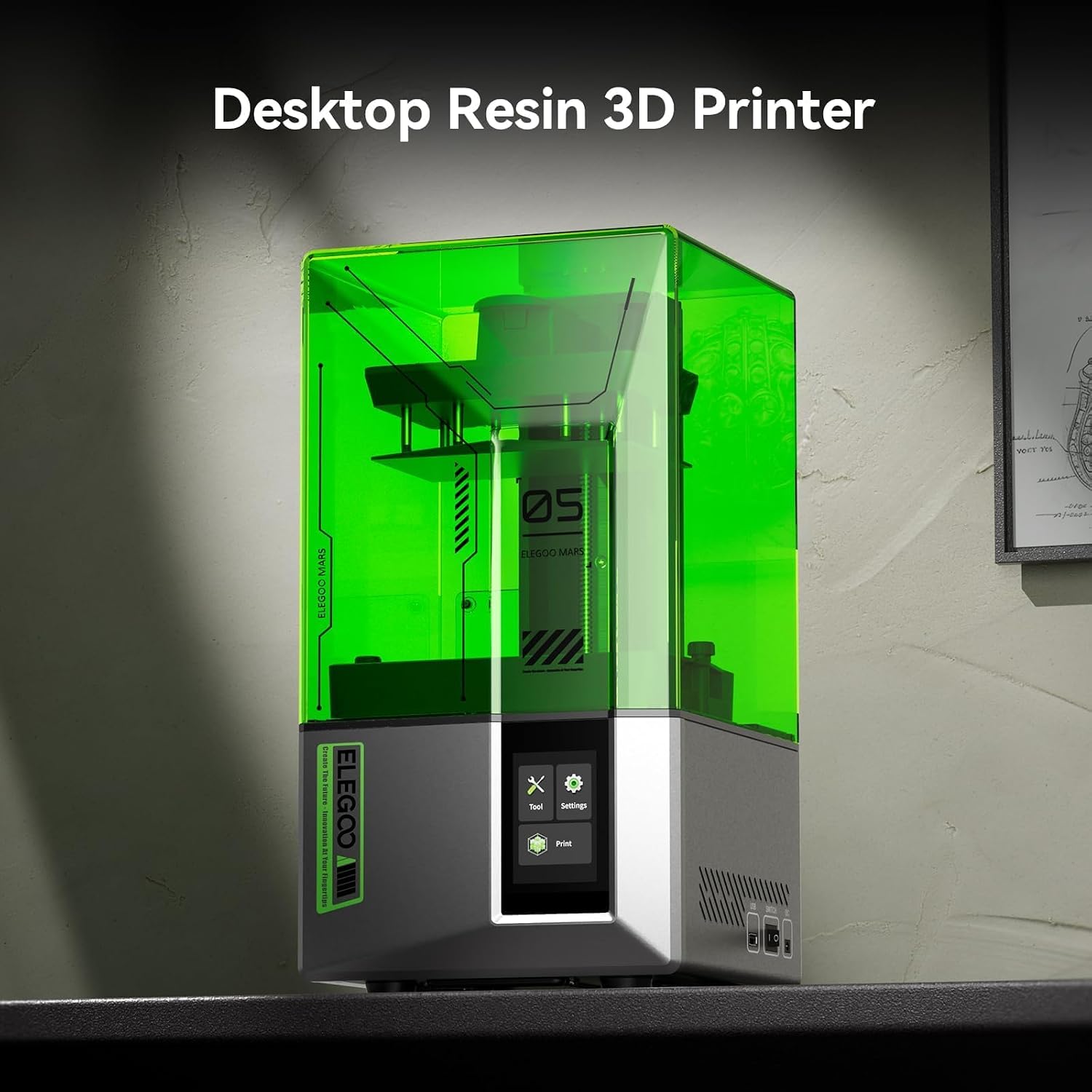Mars 5 Resin 3D Printer | 4K Mono LCD,Automatic Leveling, Desktop 3D Printer with Printing Size of 5.65 × 3.53 × 5.91