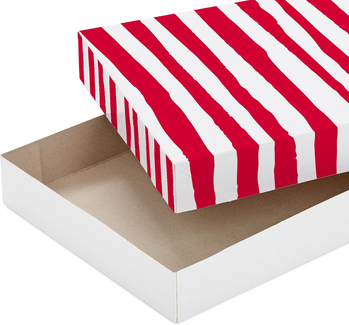 Christmas Gift Boxes with Lids, Assorted 10-Pack (Red and White)