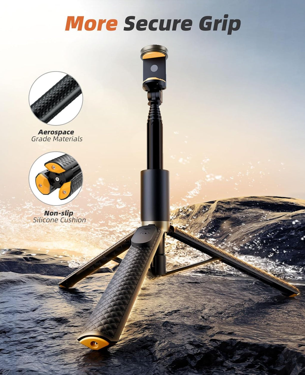 Phone Tripod & Selfie Stick with Remote, Portable Travel Phone Stand for Video Recording Vlog, Extendable Cell Phone
