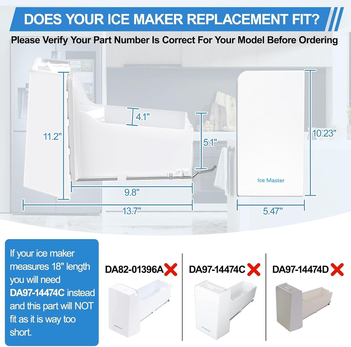 Upgraded DA82-01397A RF23HSESBSR Ice Maker forSamung Ice Bucket Replacement