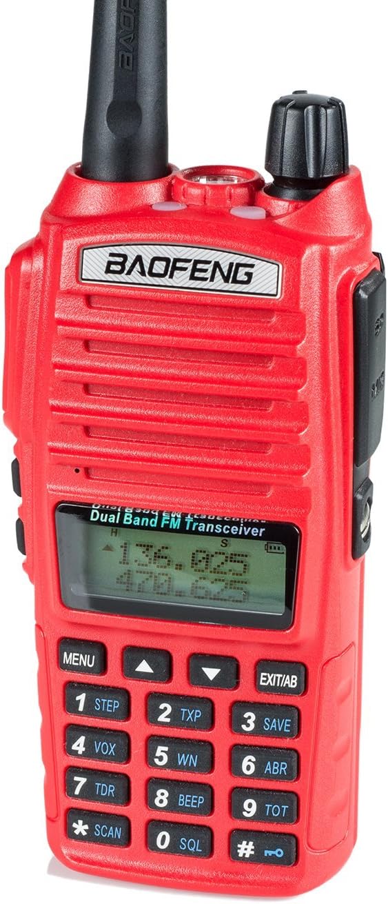 UV-82HP (RED) High Power Dual Band Radio: 136-174mhz (VHF) 400-520mhz (UHF) Amateur (Ham) Portable Two-Way
