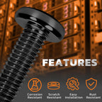 M6 x 20mm Rack Screws Kit, Cage Nuts, 60 Sets, Black