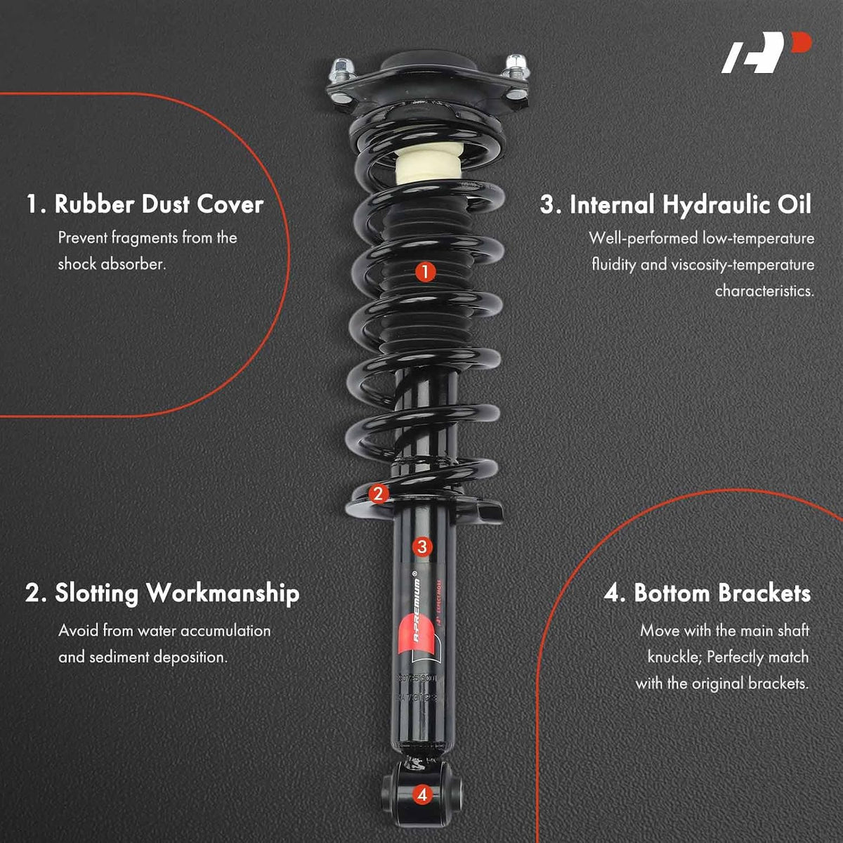 A-Premium Rear Strut and Coil Spring Assembly Compatible with Subaru