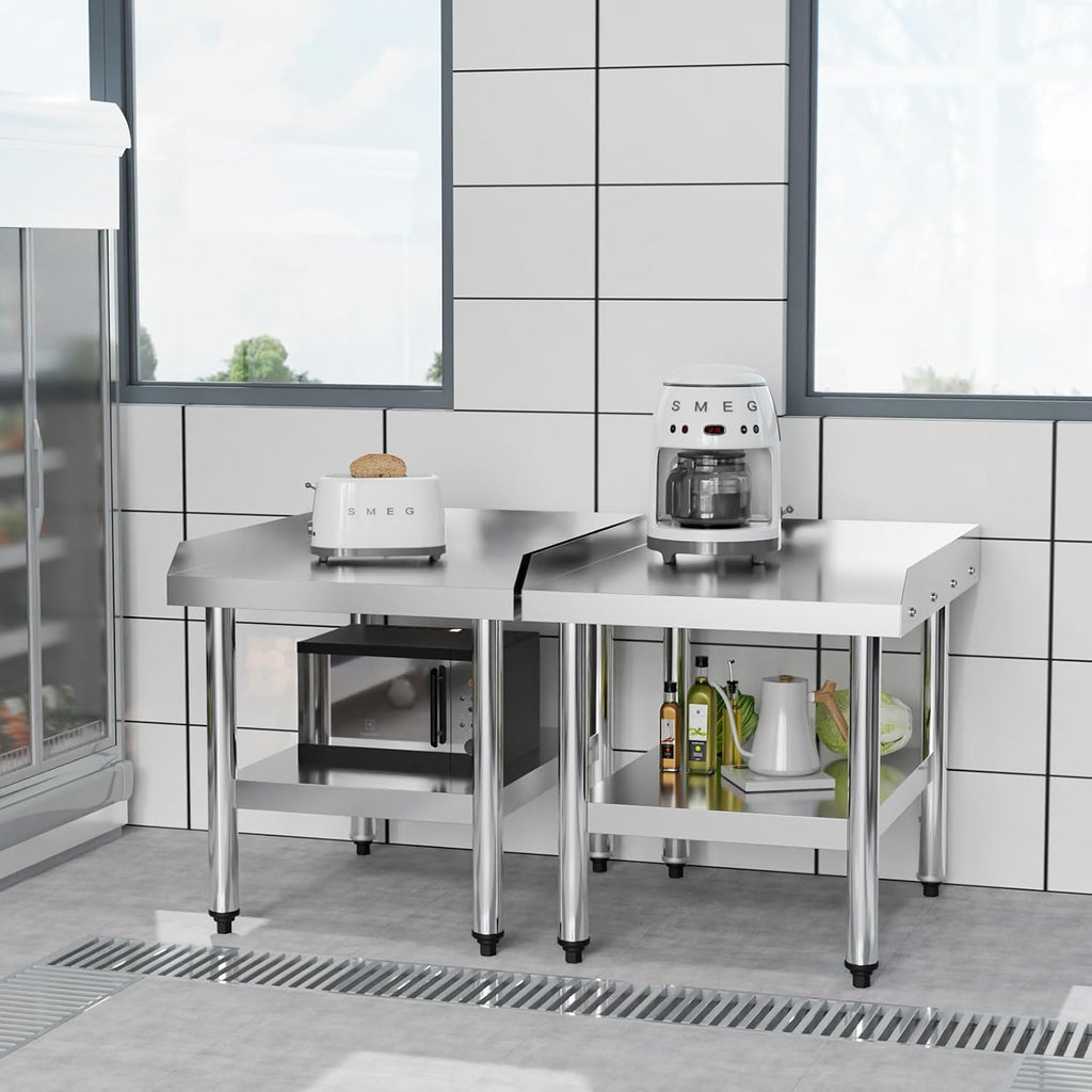 24" L x 30" W x 26" H Stainless Steel Equipment Stand with Undershelf, NSF Commercial Prep & Work Table, Grill Table