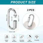 MECCANIXITY Chain Connectors 4mm Thick Chrome Color 3Pack