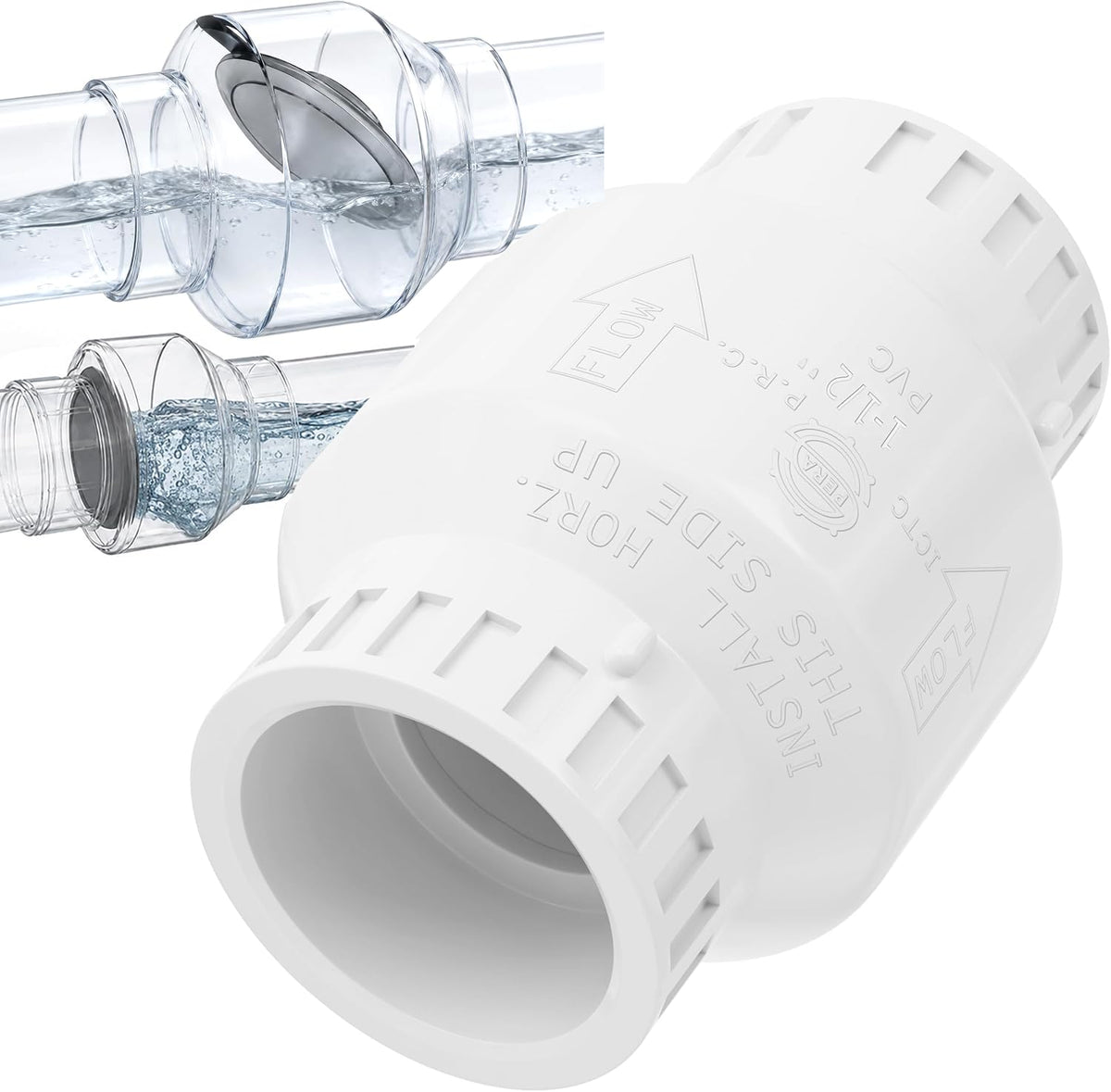 1-1/2 Inch PVC Check Valve, Socket x Socket