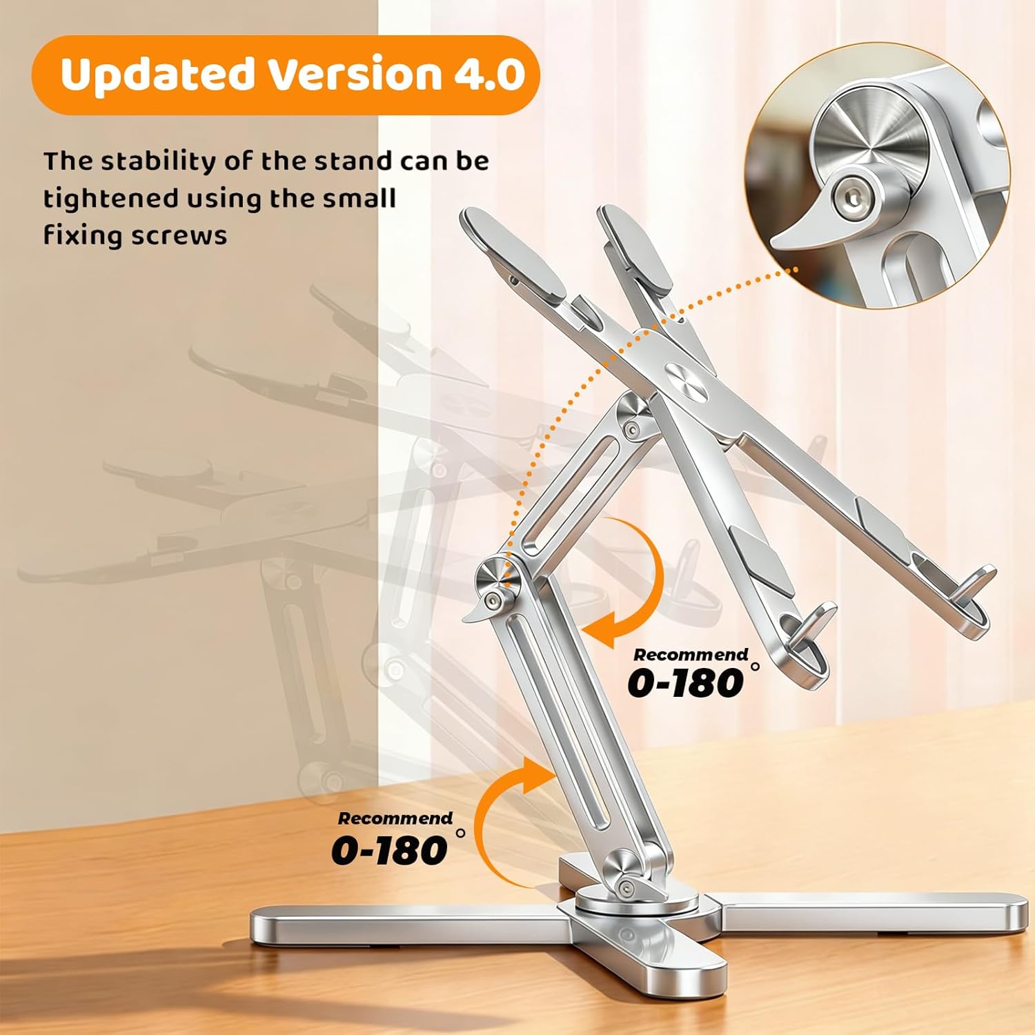 N86 360 Rotating Laptop Stand, Adjustable Height & Angle, Ergonomic Metal Riser for Desk Collaborative Work, Fully