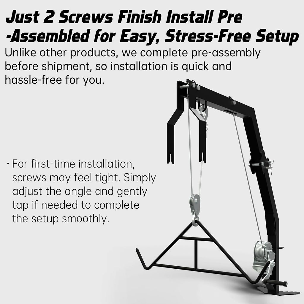 Tree Mounted Deer Hoist with Gambrel - 500lbs Game Hoist with Winch, Ratchet Strap, 23ft Cable, Portable Detachable