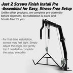 Tree Mounted Deer Hoist with Gambrel - 500lbs Game Hoist with Winch, Ratchet Strap, 23ft Cable, Portable Detachable