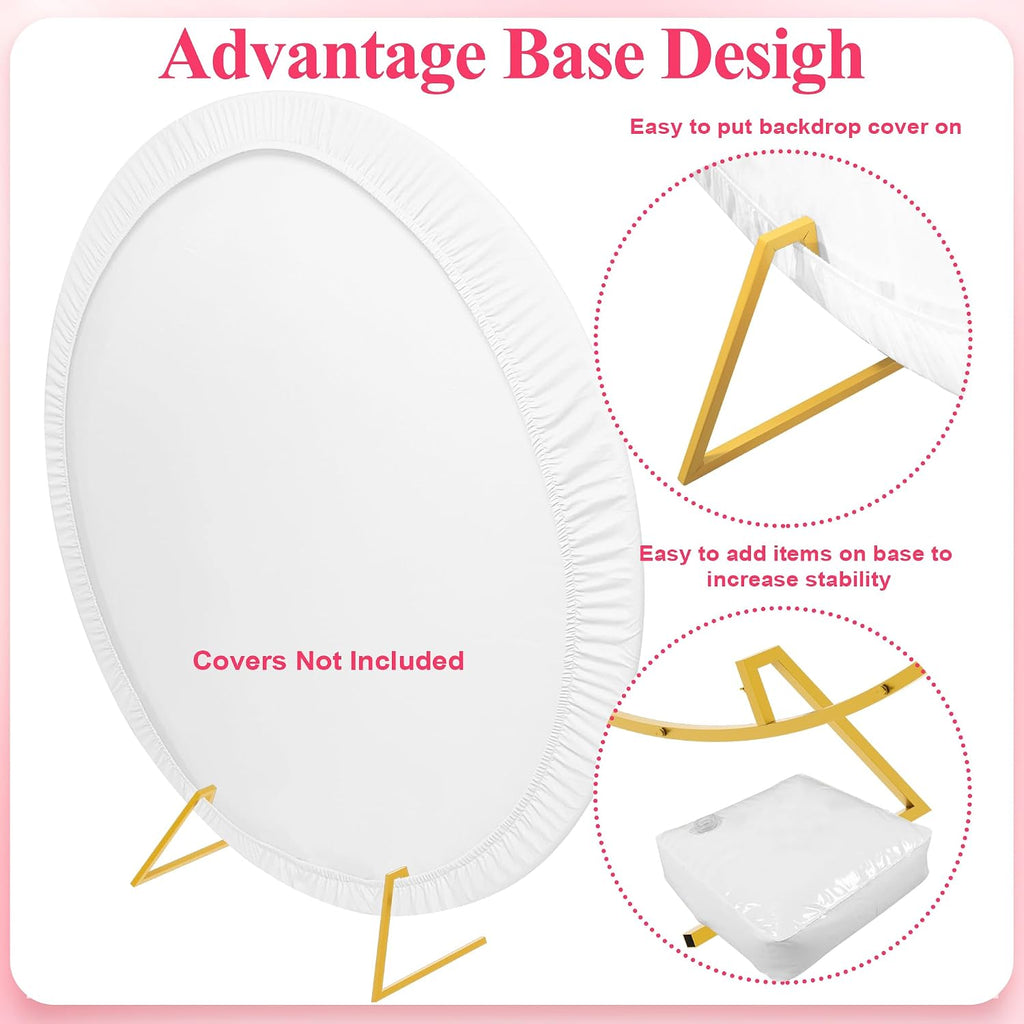 Round Backdrop Stand 6FT Gold Metal Circle Balloon Arch Frame