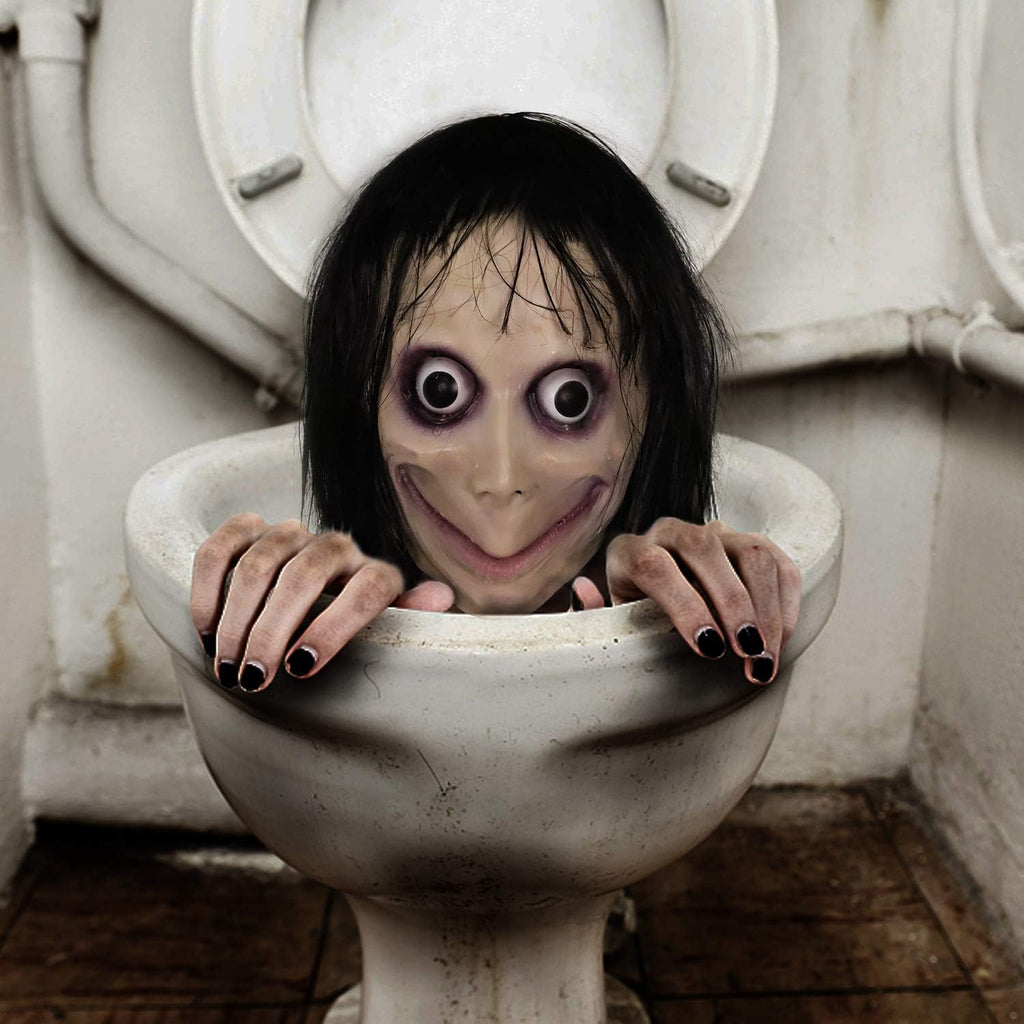 MOMO Mask for Adult Horror Devil Mask, Scary Costume Halloween Creepy Cosplay Party Decoration Prop, Halloween Scary