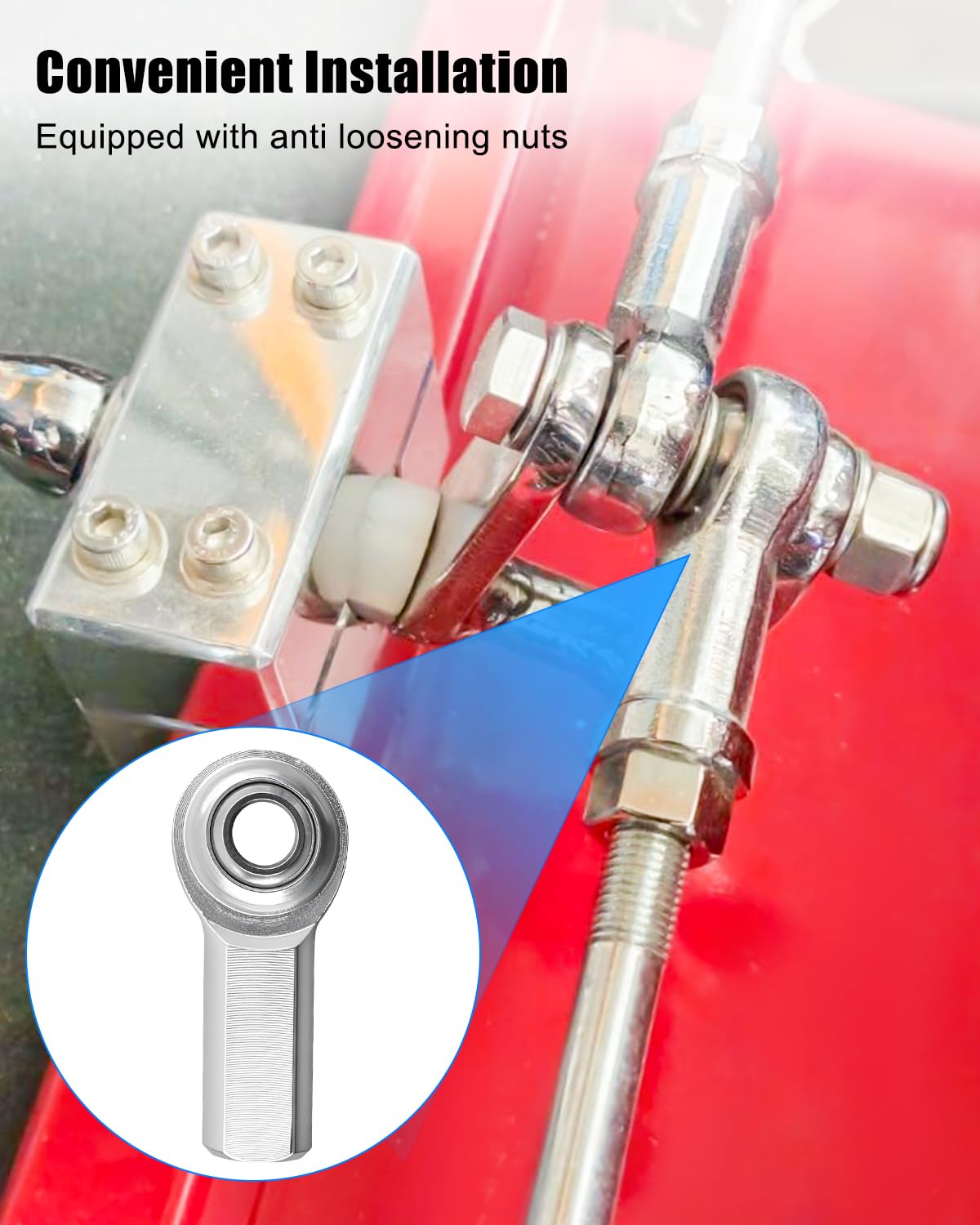 4PCS RH 1/4 x 1/4-28 Heim Joint Rod End Kit Fit for Hydraulic Cylinders
