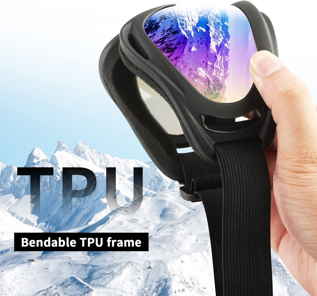 Ski Goggles, 2 Pack Snow Goggles Snowboard Goggles for Men Women Kids | UV Protection Foam Anti-Scratch Dustproof
